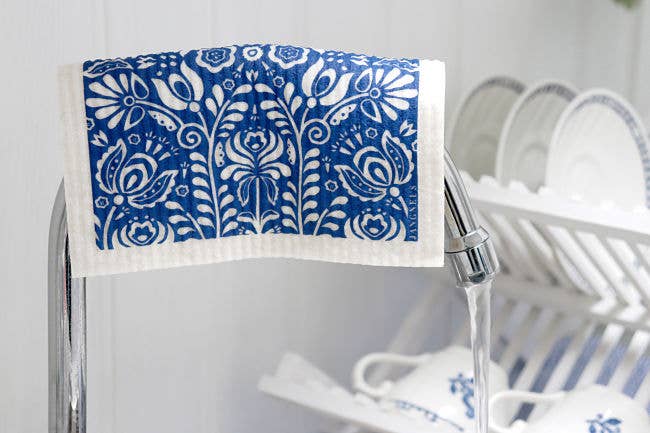 Swedish Dishcloth - Scandi Bloom - Blue