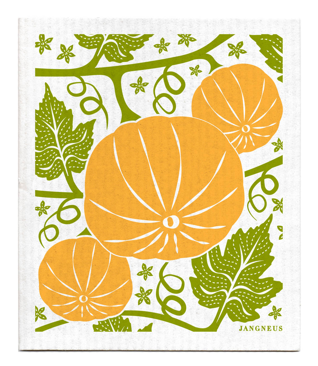 Swedish Dishcloth - Orange - Pumpkins