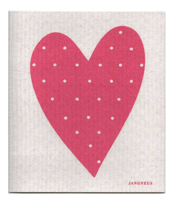 Swedish Dishcloth - Heart - Pink