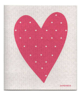 Swedish Dishcloth - Heart - Pink