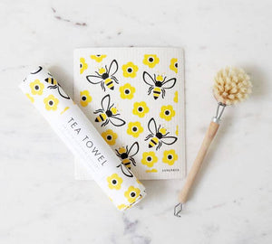 Swedish Dishcloth - Bees - Yellow