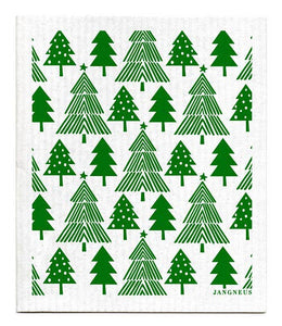 Swedish Dishcloth - Green - Christmas Forest