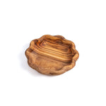 Olive wood scalloped dish