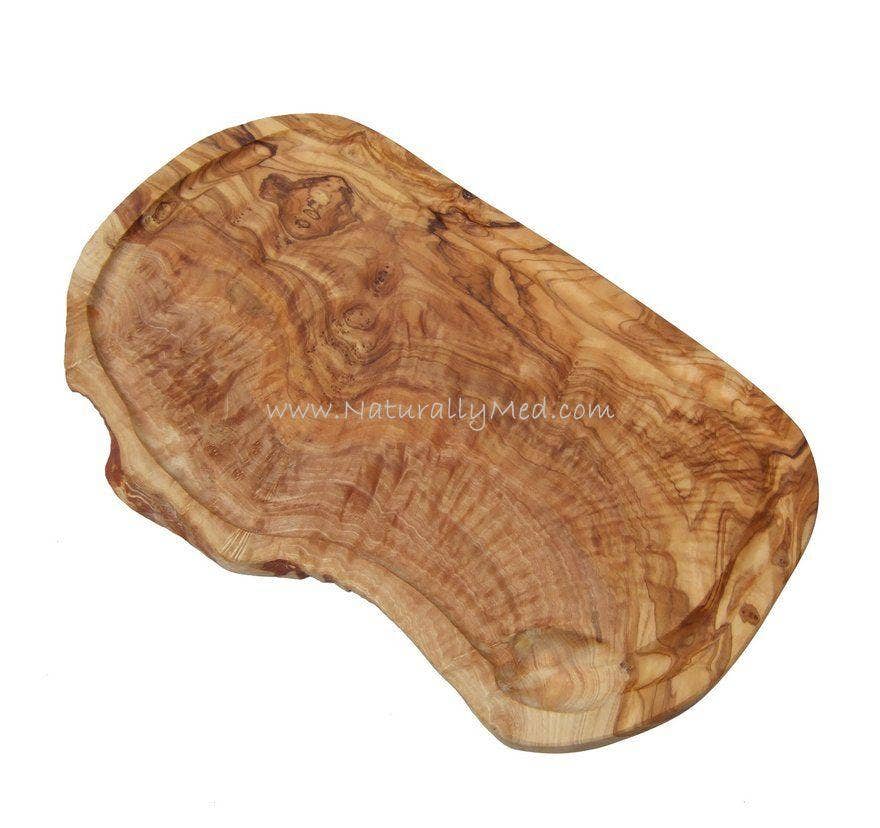 Olive Wood Carving Board with Groove No Handle - 19.5"