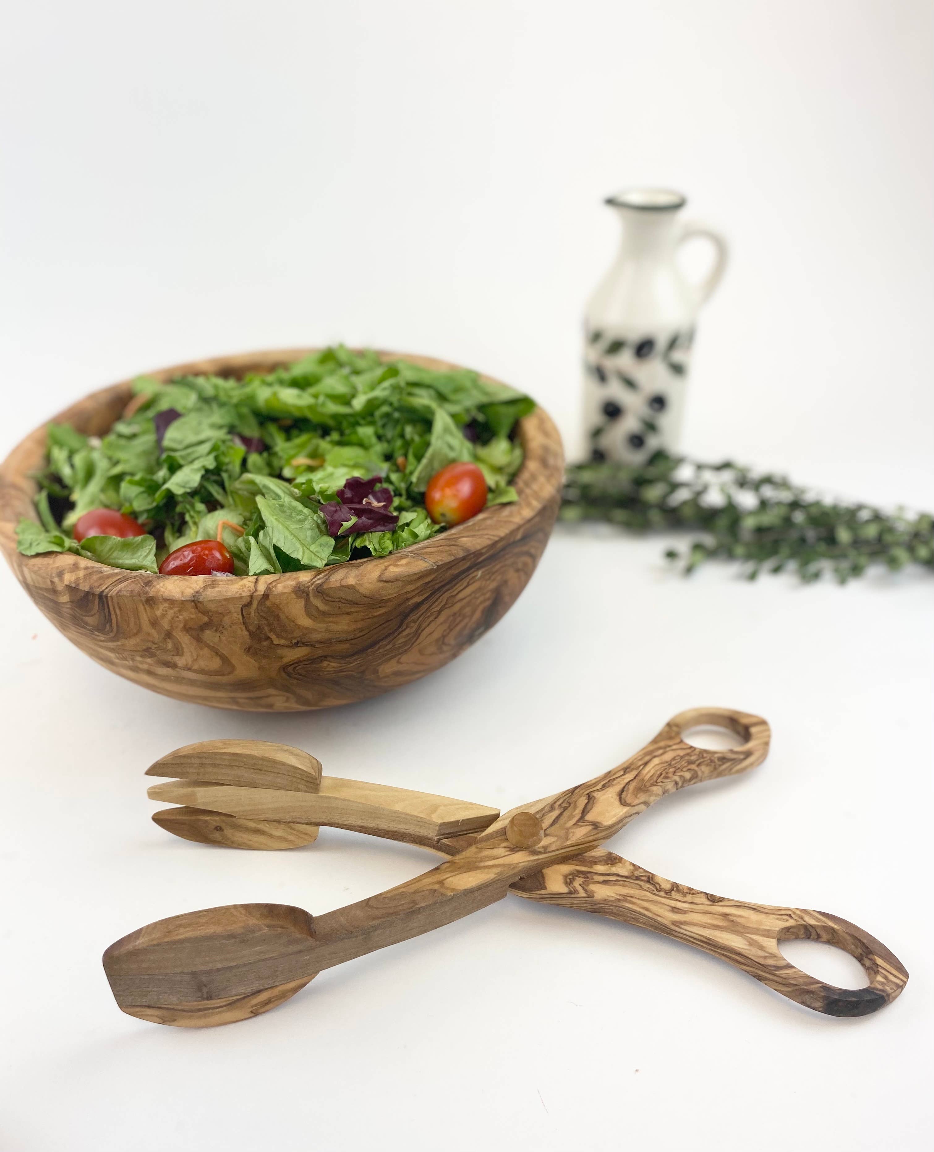 Olive Wood Serving Tongs