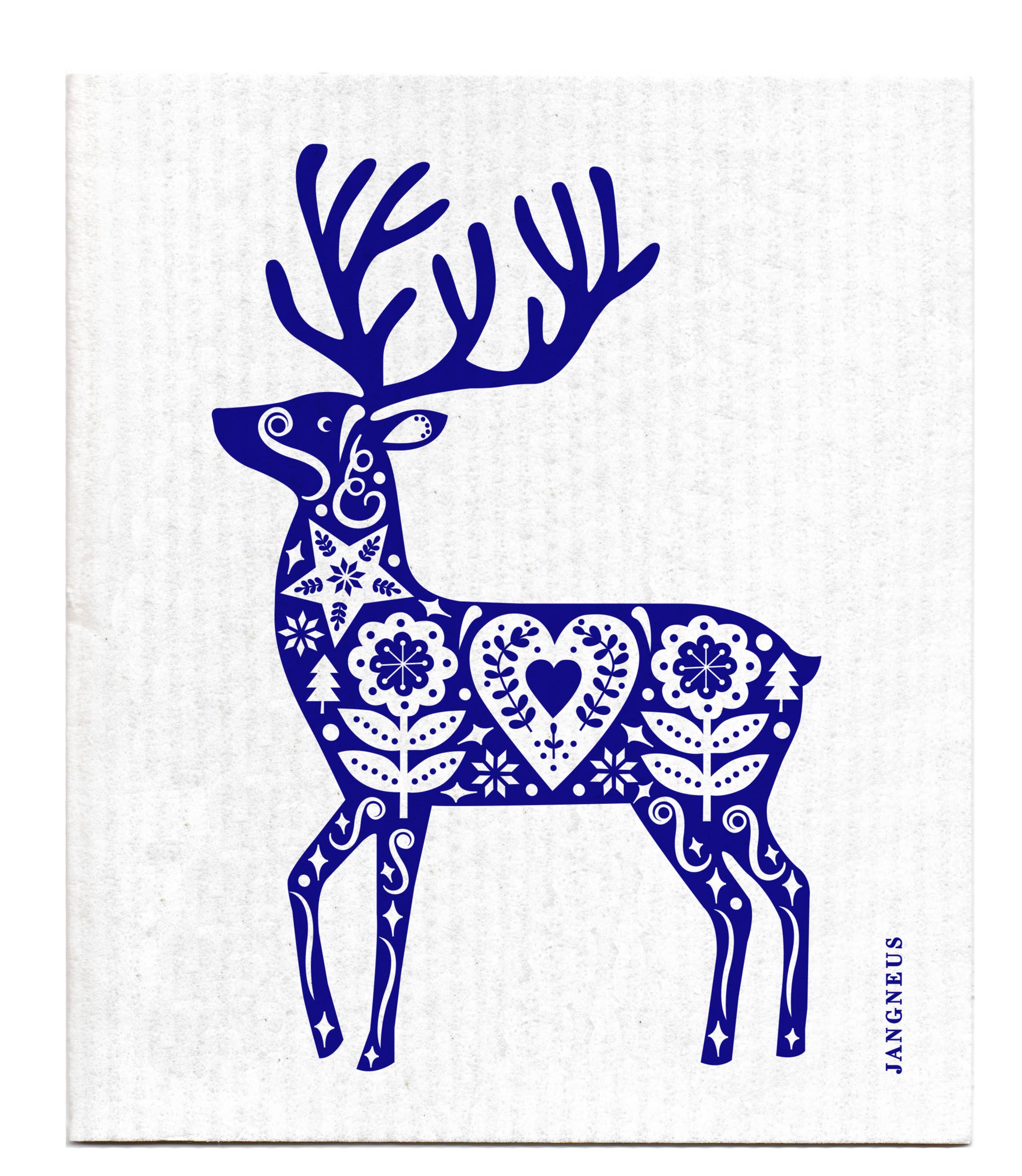 Swedish Dishcloth - Blue - Reindeer
